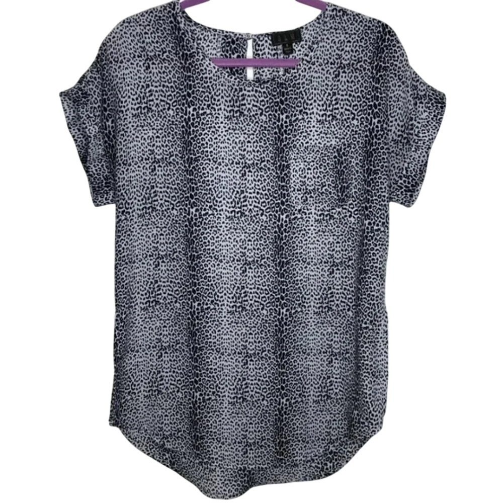 OLM Black & White Leopard Print‎ Top